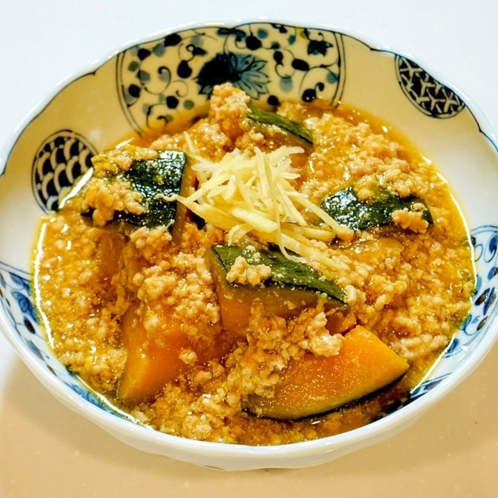 レンジでもコンナに美味しい!かぼちゃのそぼろ煮